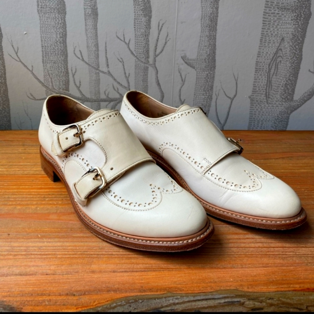 The Office of Angela Scott Brogue Monk Strap Oxfords